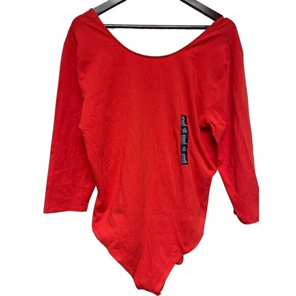 GAP Tops - NEW! Gap Fitted Stretch Long Sleeve T-Shirt Shirt Orange Bodysuit Women's XXL